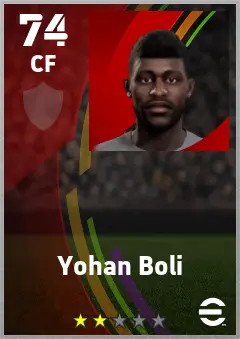 Yohan Boli eFootball 2026 player card — 74 OVR CF