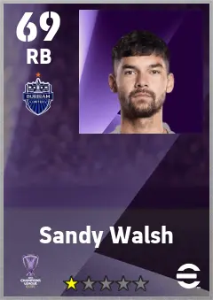Sandy Walsh eFootball 2026 player card — 69 OVR RB