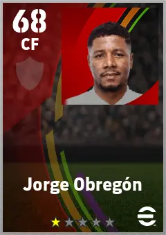 Jorge Obregon eFootball 2026 player card — 68 OVR CF