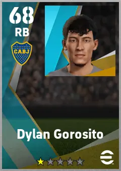 Dylan Gorosito eFootball 2026 player card — 68 OVR RB