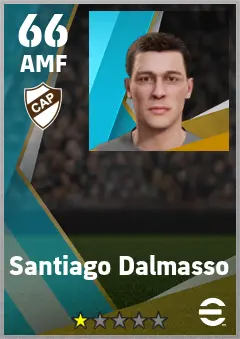 Santiago Dalmasso eFootball 2026 player card — 66 OVR AMF