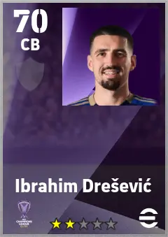 Ibrahim Dresevic eFootball 2026 player card — 70 OVR CB