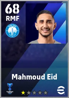 Mahmoud Eid eFootball 2026 player card — 68 OVR RMF