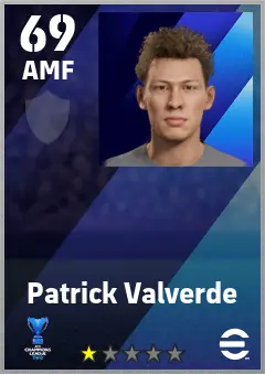 Patrick Valverde eFootball 2026 player card — 69 OVR AMF