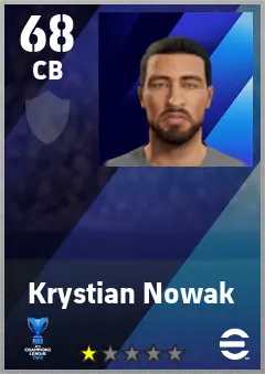 Krystian Nowak eFootball 2026 player card — 68 OVR CB