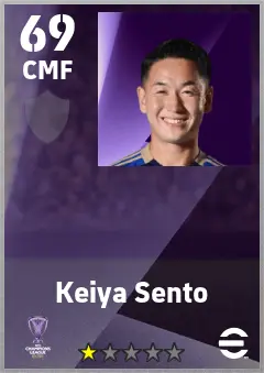 Keiya Sento eFootball 2026 player card — 69 OVR CMF