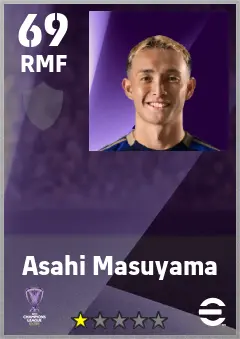 Asahi Masuyama eFootball 2026 player card — 69 OVR RMF