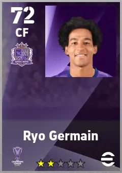 Ryo Germain eFootball 2026 player card — 72 OVR CF