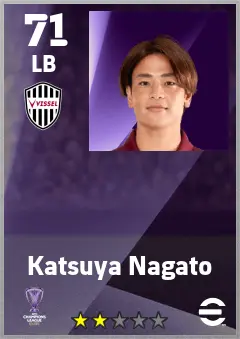 Katsuya Nagato eFootball 2026 player card — 71 OVR LB