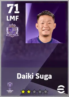 Daiki Suga eFootball 2026 player card — 71 OVR LMF