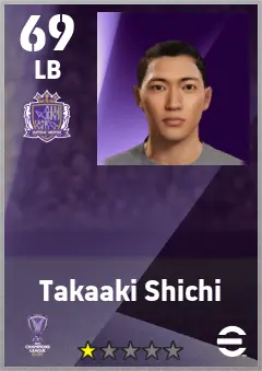 Takaaki Shichi eFootball 2026 player card — 69 OVR LB