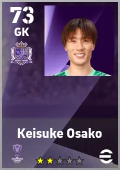 Keisuke Osako eFootball 2026 player card — 73 OVR GK