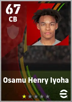 Osamu Henry Iyoha eFootball 2026 player card — 67 OVR CB