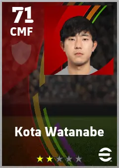 Kota Watanabe eFootball 2026 player card — 71 OVR CMF