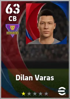 Dilan Varas eFootball 2026 player card — 63 OVR CB