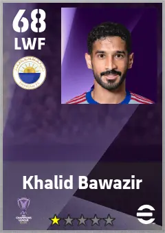 Khalid Bawazir eFootball 2026 player card — 68 OVR LWF