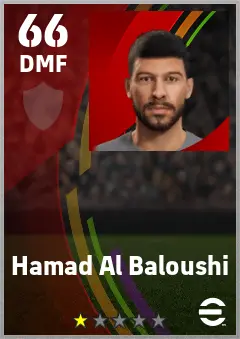 Hamad Al Baloushi eFootball 2026 player card — 66 OVR DMF