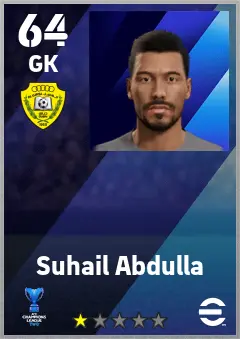 Suhail Abdulla eFootball 2026 player card — 64 OVR GK