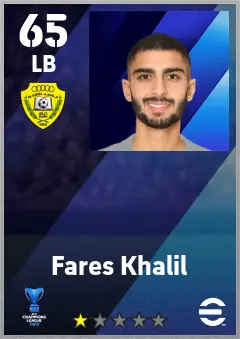 Fares Khalil eFootball 2026 player card — 65 OVR LB