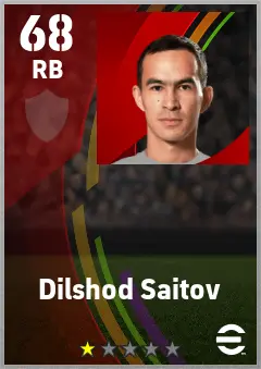 Dilshod Saitov eFootball 2026 player card — 68 OVR RB