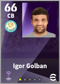 Igor Golban eFootball 2026 player card — 66 OVR CB