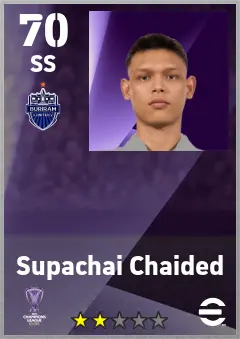 Supachai Chaided eFootball 2026 player card — 70 OVR SS
