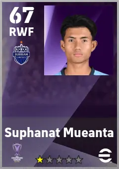 Suphanat Mueanta eFootball 2026 player card — 67 OVR RWF