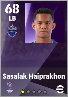 Sasalak Haiprakhon eFootball 2026 player card — 68 OVR LB