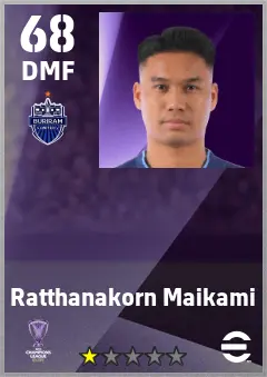 Ratthanakorn Maikami eFootball 2026 player card — 68 OVR DMF