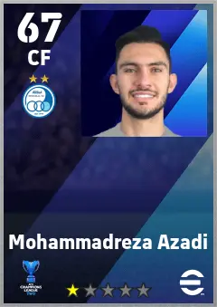 Mohammadreza Azadi eFootball 2026 player card — 67 OVR CF