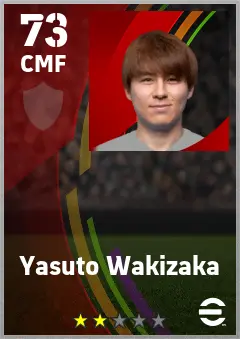 Yasuto Wakizaka eFootball 2026 player card — 73 OVR CMF