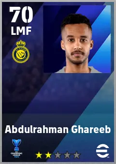Abdulrahman Ghareeb eFootball 2026 player card — 70 OVR LMF