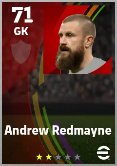 Andrew Redmayne eFootball 2026 player card — 71 OVR GK