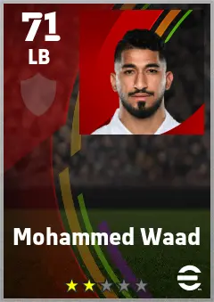 Mohammed Waad eFootball 2026 player card — 71 OVR LB