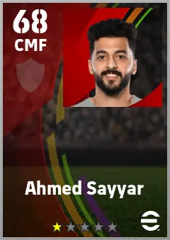 Ahmed Sayyar eFootball 2026 player card — 68 OVR CMF