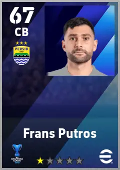 Frans Putros eFootball 2026 player card — 67 OVR CB