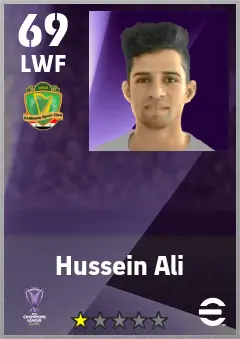 Hussein Ali eFootball 2026 player card — 69 OVR LWF