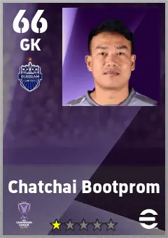 Chatchai Bootprom eFootball 2026 player card — 66 OVR GK