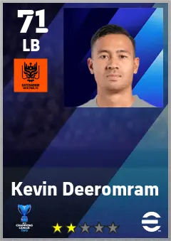Kevin Deeromram eFootball 2026 player card — 71 OVR LB