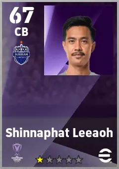 Shinnaphat Leeaoh eFootball 2026 player card — 67 OVR CB