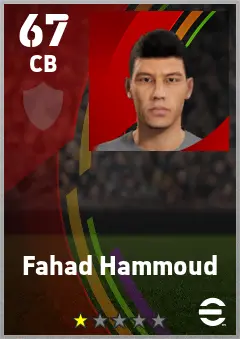 Fahad Hammoud eFootball 2026 player card — 67 OVR CB