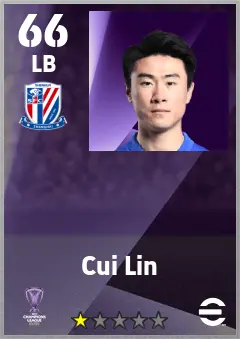 Cui Lin eFootball 2026 player card — 66 OVR LB