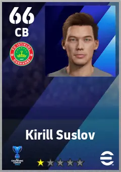Kirill Suslov eFootball 2026 player card — 66 OVR CB