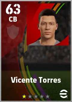 Vicente Torres eFootball 2026 player card — 63 OVR CB
