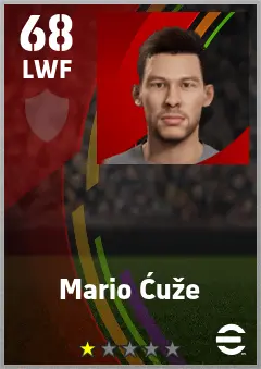 Mario Cuze eFootball 2026 player card — 68 OVR LWF