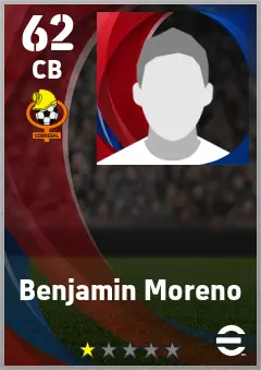 Benjamin Moreno eFootball 2026 player card — 62 OVR CB
