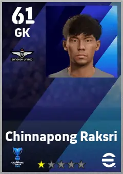 Chinnapong Raksri eFootball 2026 player card — 61 OVR GK