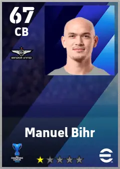 Manuel Bihr eFootball 2026 player card — 67 OVR CB
