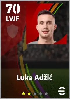 Luka Adzic eFootball 2026 player card — 70 OVR LWF