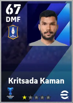 Kritsada Kaman eFootball 2026 player card — 67 OVR DMF